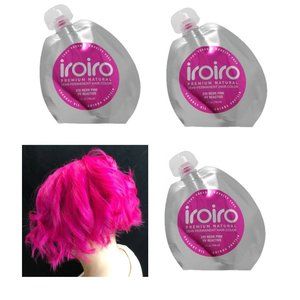 3 Units Iroiro 310 Reactive Neon Pink 8oz pouches, 24 oz total